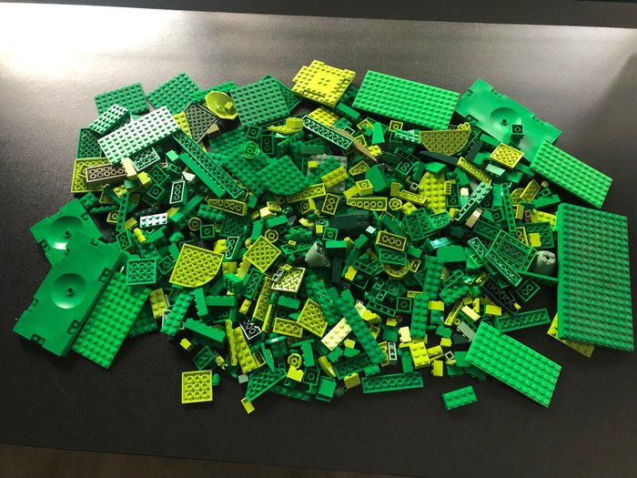 Lego - Geen serie - LEGO Partij van 1000 gram diverse groene bouwstenen en onderdelen