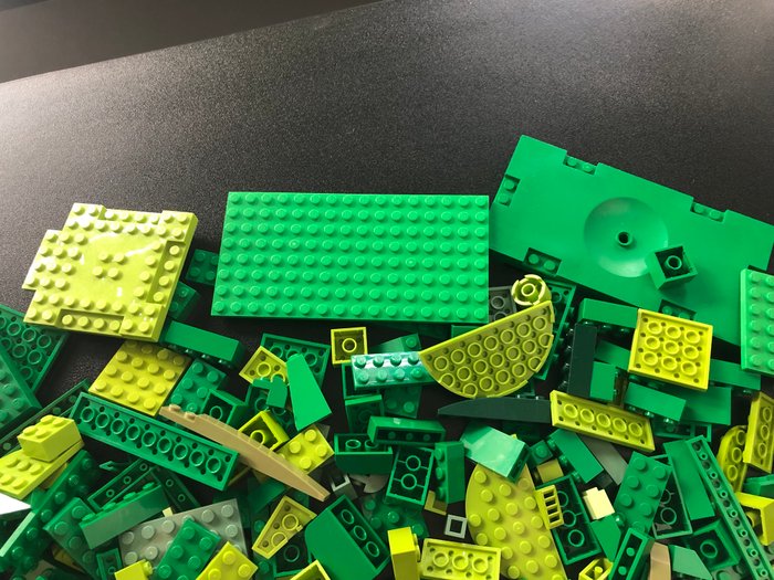 Lego - Geen serie - LEGO Partij van 1000 gram diverse groene bouwstenen en onderdelen