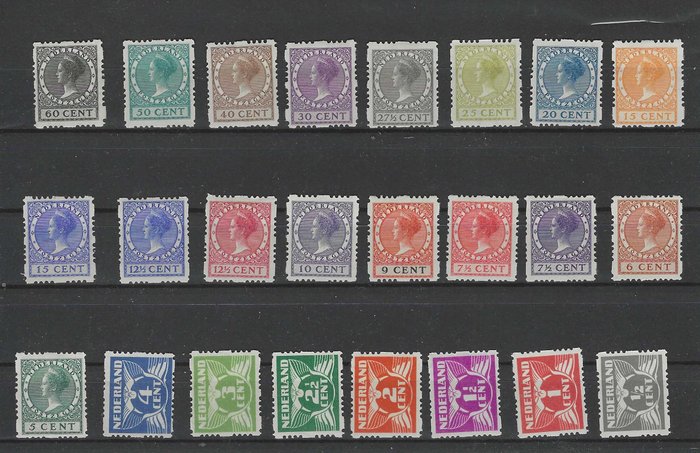 Holland 1928 - Firesidet rullesartering - NVPH R33/R56