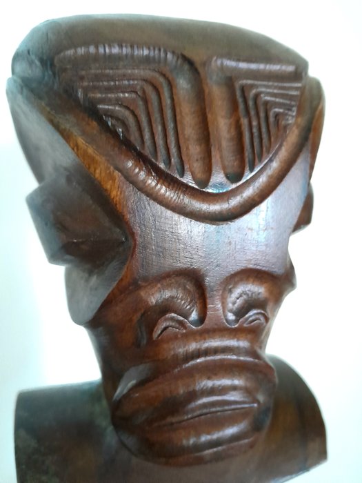 Skulptur - Tiki par 32 cm - Marquesas-øerne  (Ingen mindstepris)