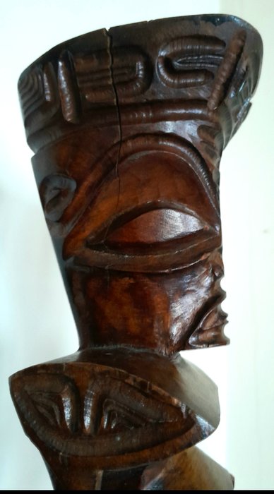 Skulptur - Tiki par 32 cm - Marquesas-øerne  (Ingen mindstepris)