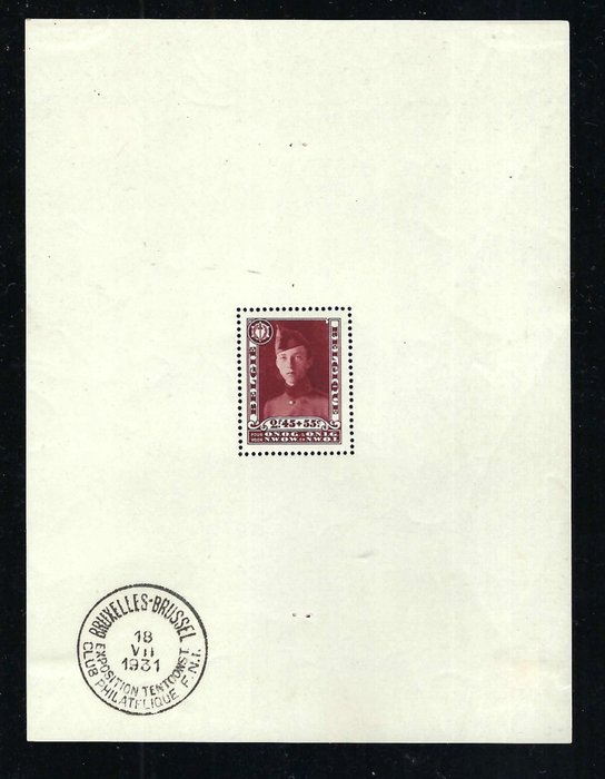 Belgien 1931 - Det komplette bind med blok og stempel fra blok - OBP/COB 315/32 + BL3