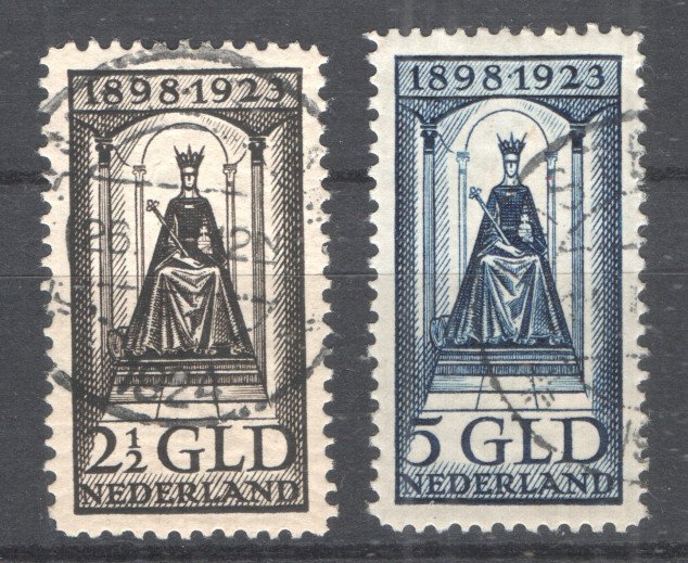 Holland 1923 - Wilhelminas regeringsjubilæum - høje værdier - NVPH 130/131