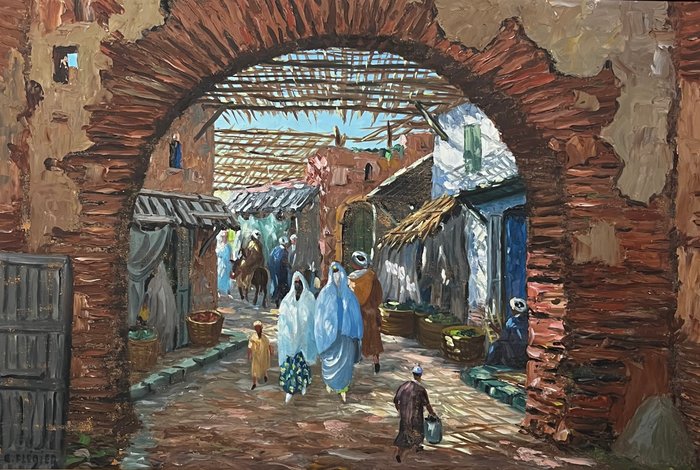 Edmond Flegier (XIX-XX) - Au Souk