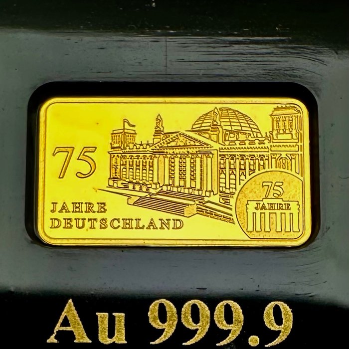 Tyskland. Gold Bar 75 anos Alemania, 1/100 Oz (.999) Proof  (Ingen mindstepris)