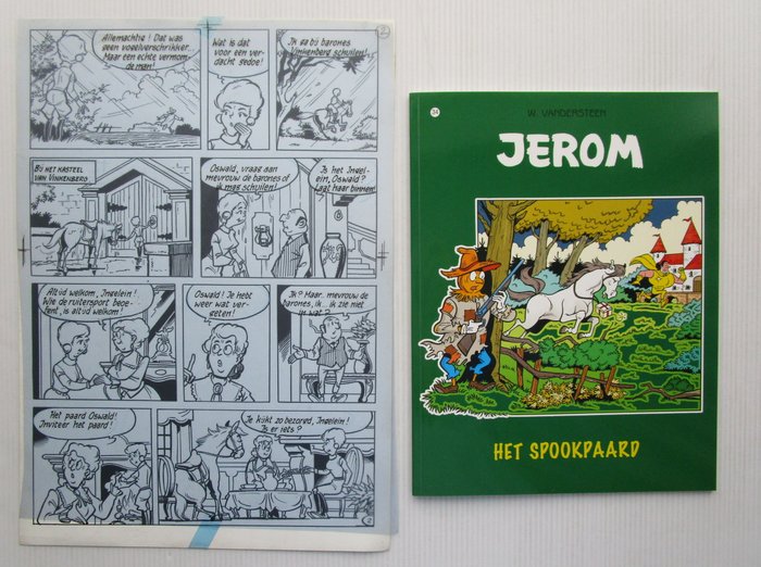 Jerom 34 - Het spookpaard + originele pagina (p.2) - 1 Album - Første udgave - 2012