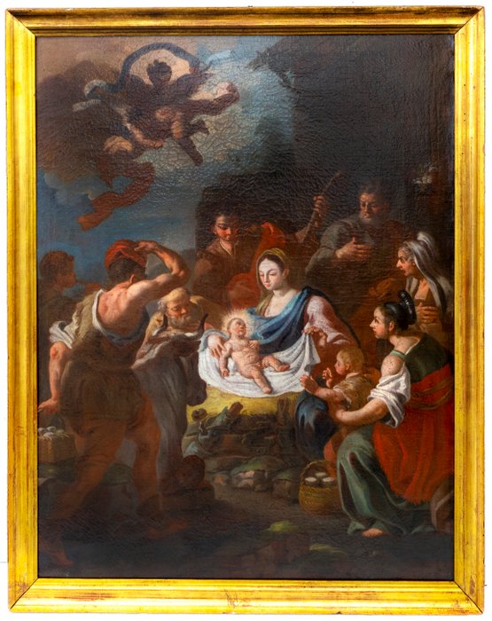 Francesco De Mura (1969 - 1784), Workshop of - Natività con adorazione dei pastori