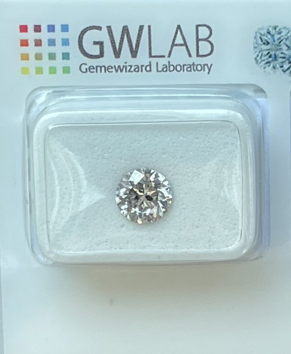 Ingen mindstepris - 1 pcs Diamant  (Natur)  - 1.00 ct - Rund - F - I1 - Gemewizard Gemological Laboratory (GWLab)