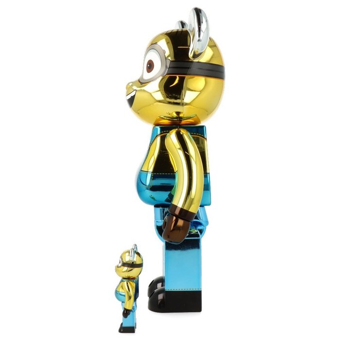 Medicom Toy Be@rbrick - Minion Dave (Chrome ed) 400%  100% Bearbrick set