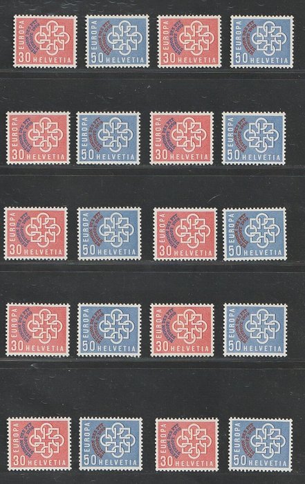 Schweiz 1959 - Bedre værdier - Michel 681/682, 10 sets