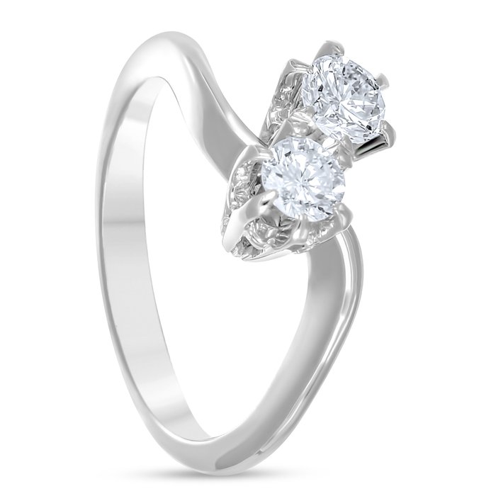 Ring - 18 kraat Hvidguld -  0.50ct. tw. Diamant (Natur)