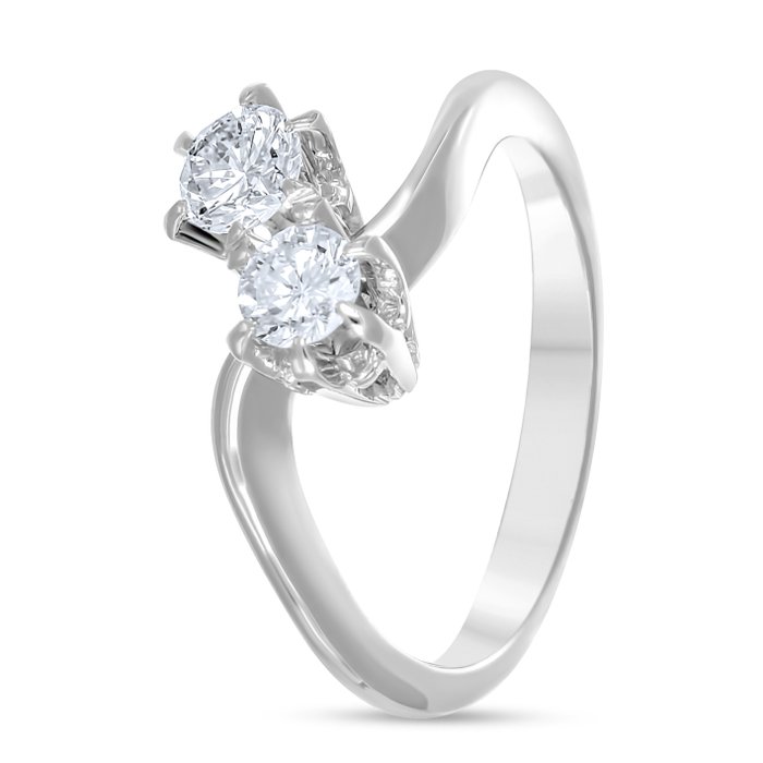 Ring - 18 kraat Hvidguld -  0.50ct. tw. Diamant (Natur)