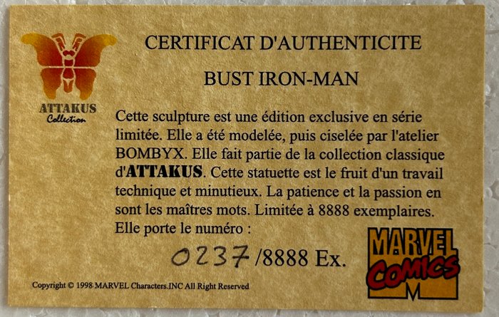 Attakus - Iron Man - 1 - Iron Man Buste 237 of 8888