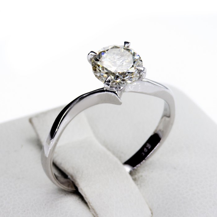 Ingen mindstepris - Forlovelsesring - 14 karat Hvidguld -  1.02ct. tw. Diamant (Natur)