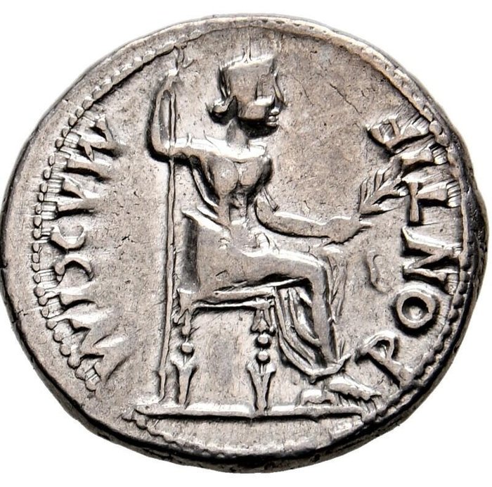 Romarriket. Tiberius (AD 14-37). Denarius