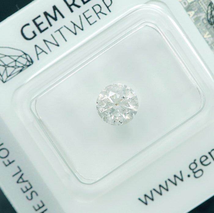 Ingen mindstepris - 1 pcs Diamant  (Natur)  - 1.04 ct - G - I3 - Gem Report Antwerp (GRA)