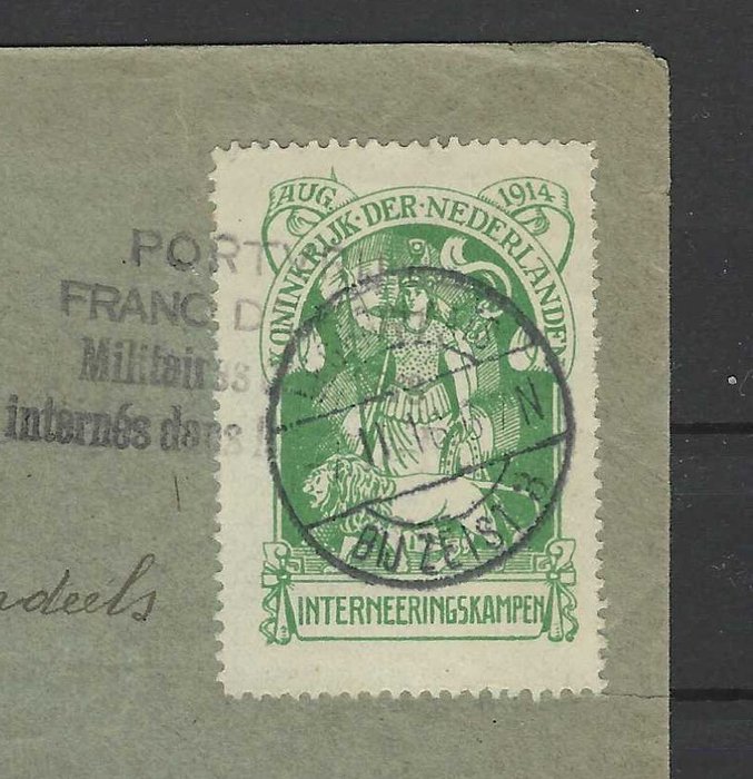 Holland 1916 - Interneringsstempel på brev til Belgien - NVPH IN1