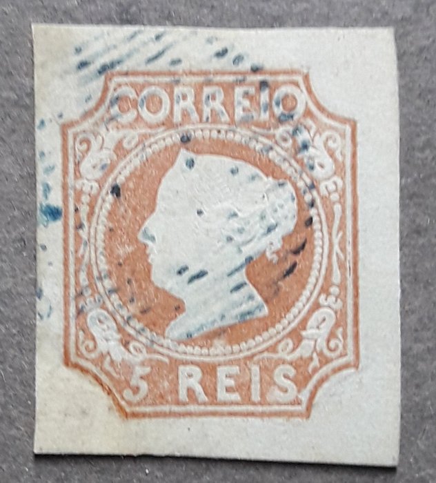 Portugal 1853/1853 - D. Maria 5 Reis Type II Segl - Munfdifil Nº 1 tipo II