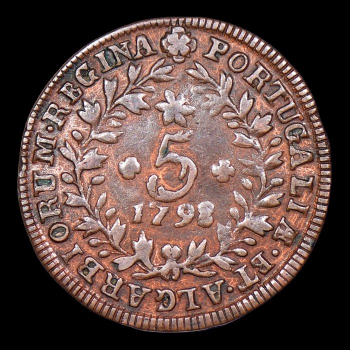 Azores Portugal D Maria I (1786-1799) 5 Reis 1798 - Escassa