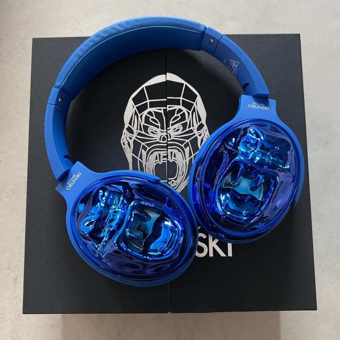 Richard Orlinski (1966) - Headphones King Kong - Blue Metallic (incl box and COA)