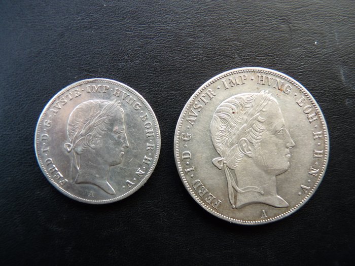 Østrig. Ferdinand I. Emperor of Austria (1835-1848). 1/2 und 1 Taler 1841 A und 1847 A  (Ingen mindstepris)