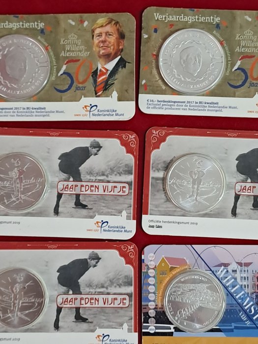 Holland. 10 Euro 2017/2023 (6 Coincards)  (Ingen mindstepris)