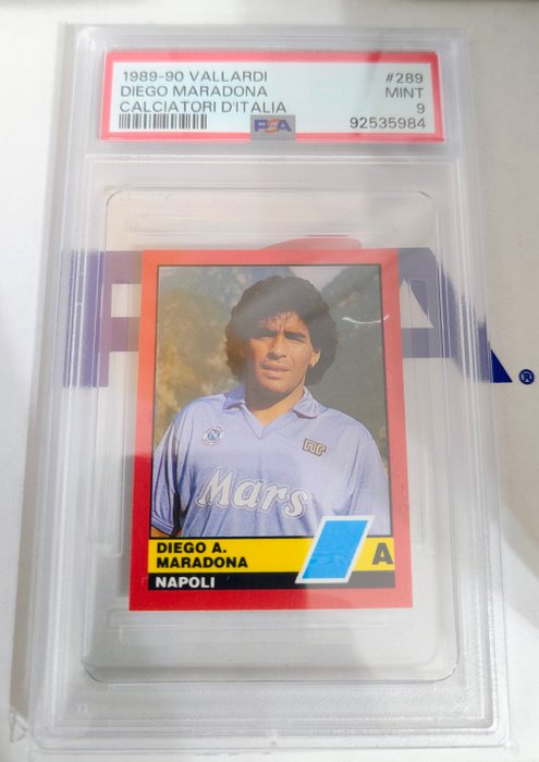 1989/90 - Vallardi - Calciatori d'Italia - Diego Maradona - #289 - 1 Graded sticker - PSA 9