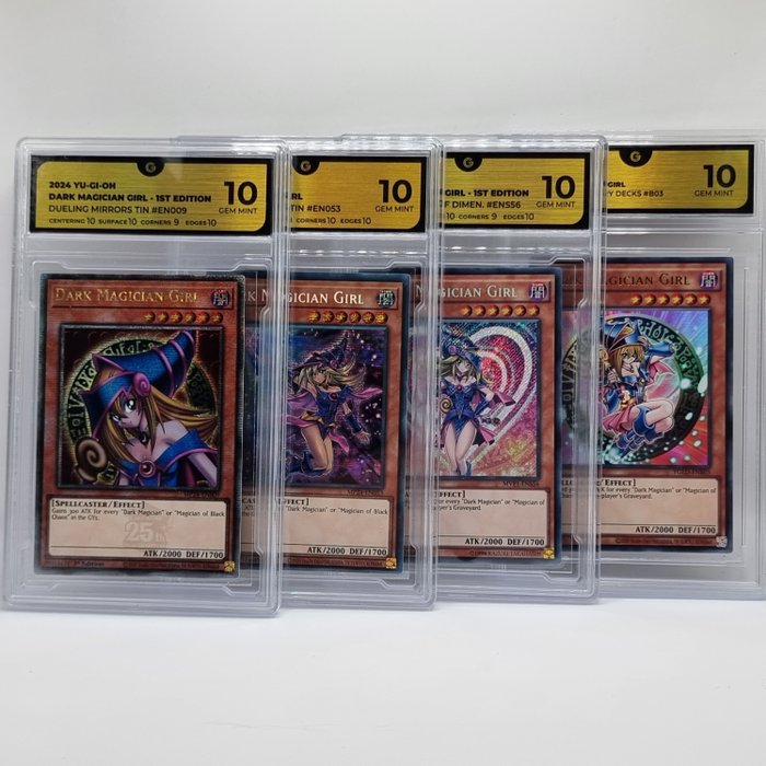 Konami - 4 Graded card - Yu-Gi-Oh! - Dark magician girl - GG 10