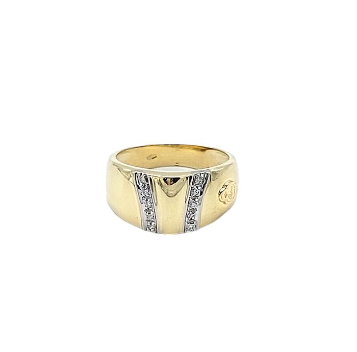 Ring - 18 kraat Gulguld Hvidguld -  005ct tw Diamant