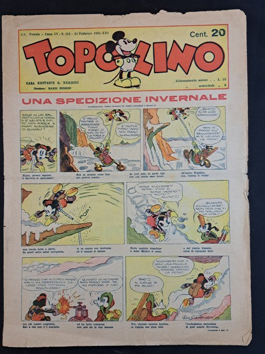 Topolino Giornale n. 113 - 1 Comic - Første udgave - 1935