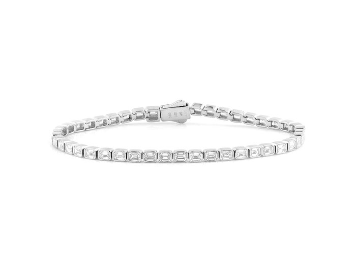 Armbånd - 14 karat Hvidguld -  4.87ct. tw. Diamant (Laboratoriedyrket)