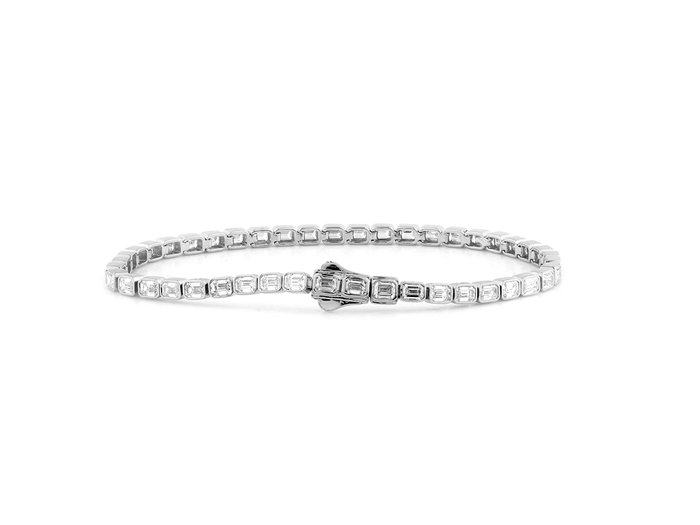 Armbånd - 14 karat Hvidguld -  4.87ct. tw. Diamant (Laboratoriedyrket)