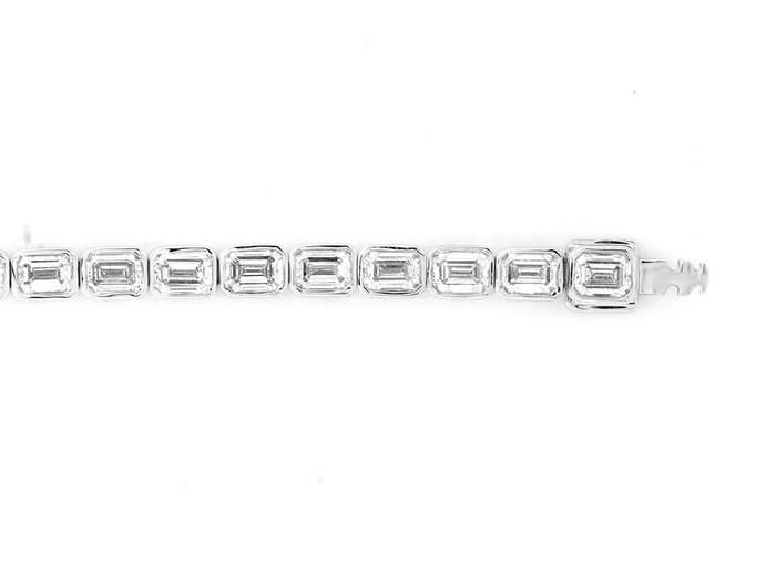 Armbånd - 14 karat Hvidguld -  4.87ct. tw. Diamant (Laboratoriedyrket)