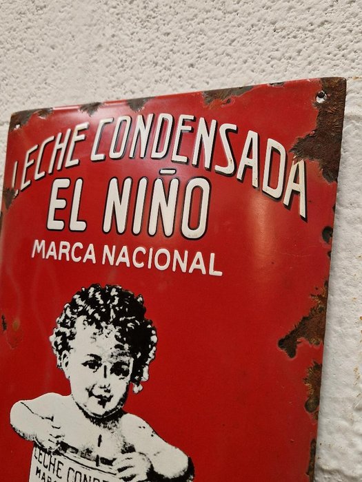 "leche condensada el niño " - Emaljeskilt - emalje plakat til kondenseret mælk el nino