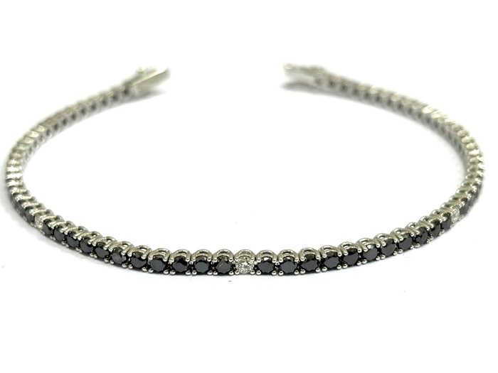 Tennisarmbånd - 18 kraat Hvidguld -  8.50ct. tw. Diamant (Farvebehandlet)  - Diamant - Fremstillet i Italien