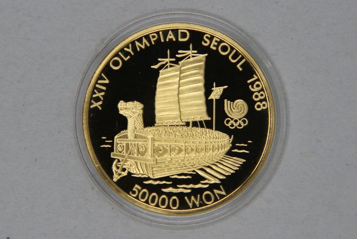 Sydkorea 50000 Won 1986 Olympische Spelen Seoul 1 Oz (999) Proof