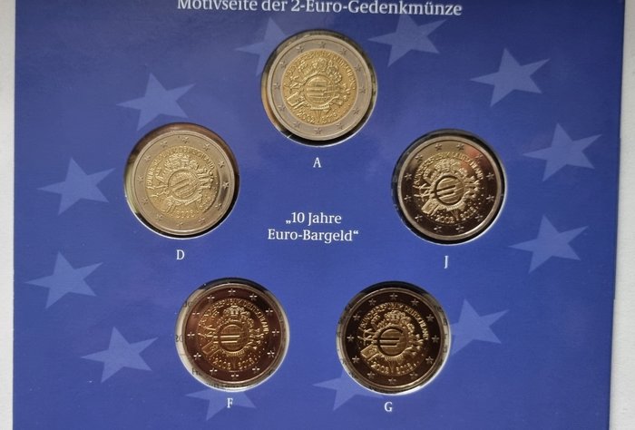 Tyskland 2 Euro 2012/2016 (totaal 6 sets)  (Ingen mindstepris)