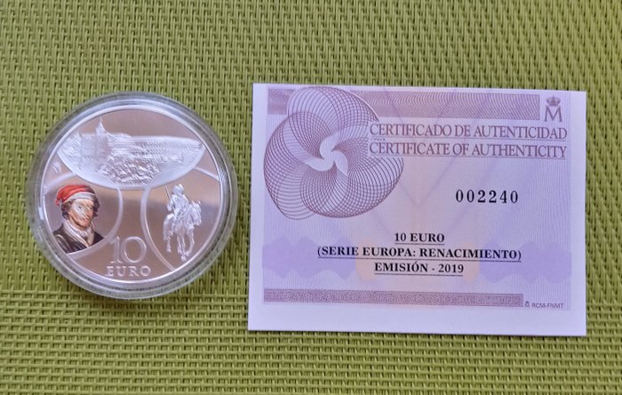 Spanien. 10 Euro 2019 "Serie Europa - Renacimiento" Proof  (Ingen mindstepris)