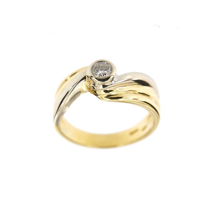 18 kraat Gulguld, Hvidguld - Ring - 0.30 ct Diamant