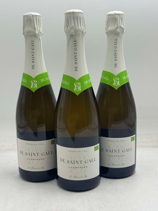 De Saint-Gall, Le Blanc de Bio - Champagne 1er Cru - 3 Flasker (0,75 L)