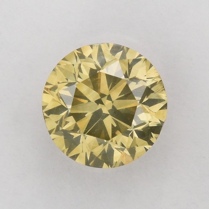 1 pcs Diamant  (Naturfarvet)  - 1.01 ct - Rund - Fancy light Brunlig Gul - SI2 - International Gemological Institute (IGI)