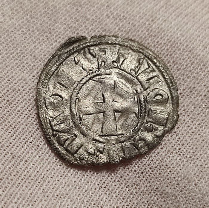 . Crusaders, Florent of Hainaut (1289-1297). Silver Denier Tournois Crusaders  (Ingen mindstepris)