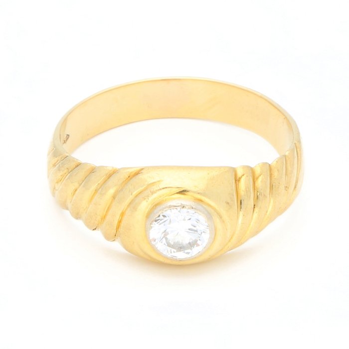 Ring - 18 kraat Gulguld Diamant (Natur)