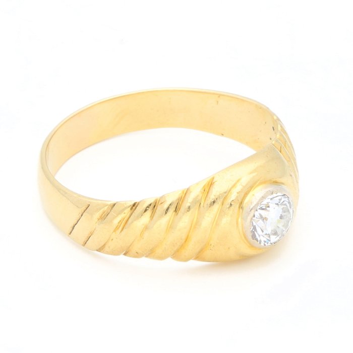 Ring - 18 kraat Gulguld Diamant (Natur)