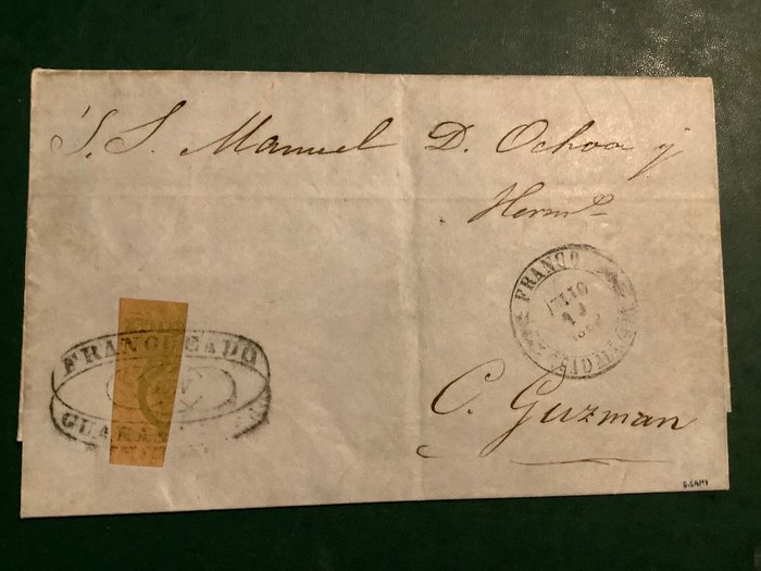 Mexico 1861 - 8 Ægte Hidalgo halveret på brev - besigtiget - Michel 13 I