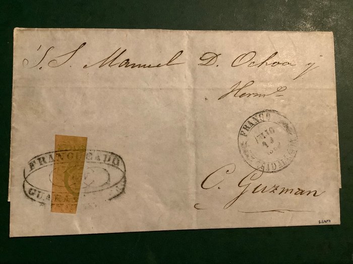 Mexico 1861 - 8 Ægte Hidalgo halveret på brev - besigtiget - Michel 13 I