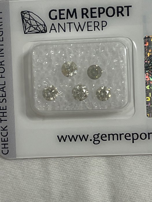 Ingen mindstepris - 5 pcs Diamant  - 1.08 ct - Rund - I2