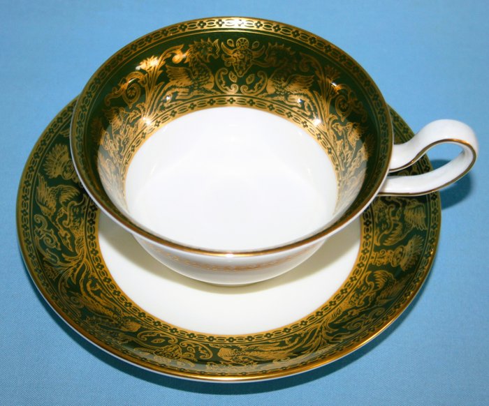 Wedgwood - Florentine - Arras Green - Te skål (12) - W4170 - Knogleporcelæn