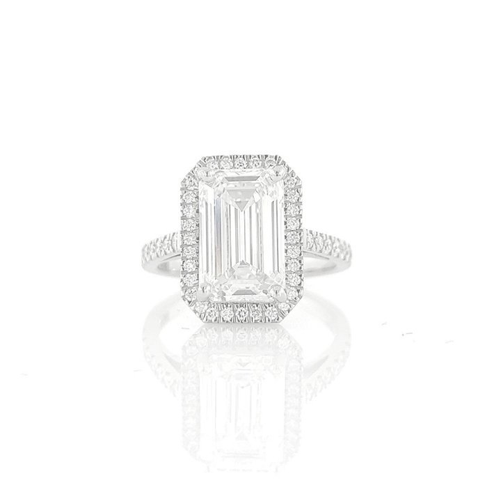 Ring Platin -  338ct tw Diamant (Laboratoriedyrket) - Diamant - Forlovelsesring