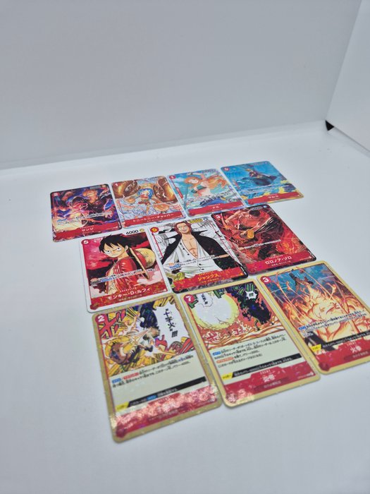 Bandai - 10 Card - One Piece - Shanks Holo Mini Manga Zoro Holo mini Nami - Mini Promo Saikyo